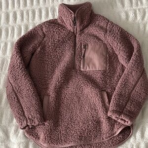 Cozy Pink Sherpa Pullover